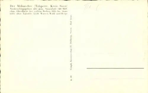 Ak Möhnesee in Westfalen, Möhnetalsperre, Motorboot