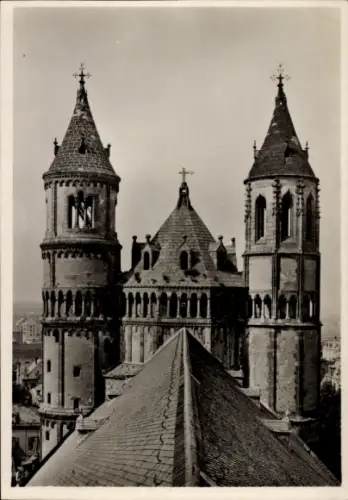 Ak Worms am Rhein, Dom zu  Westtürme,  Architektur