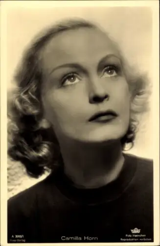 Ak Schauspielerin Camilla Horn, Portrait, Autogramm