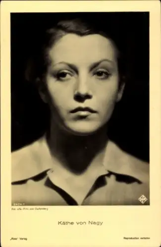 Ak Schauspielerin Käthe von Nagy, Portrait, Ufa Film