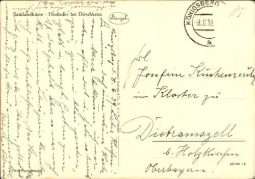 Ak Donskoje Groß Dirschkeim Ostpreußen, Samlandküste, Hochufer