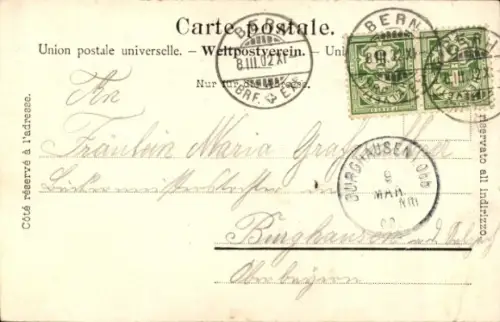 Ak Bern Stadt Schweiz,  Kirchenfeldbrücke, Brücke, Stadtansicht, 1902