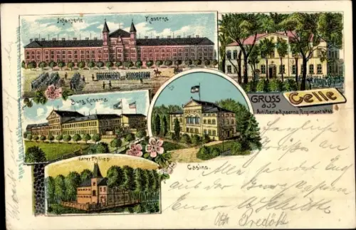 Litho Celle in Niedersachsen, Artillerie Kaserne Regiment 76, Burg Kaserne, Vater Philipp