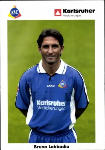 Autogrammkarte Fußballer Bruno Labbadia, Karlsruher SC, Autogramm