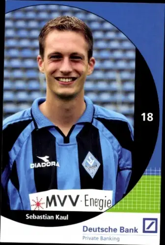 Autogrammkarte Fußballer Sebastian Kaul, SV Waldhof Mannheim 07, Autogramm