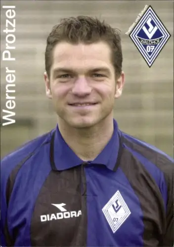 Autogrammkarte Fußballer Werner Protzel, SV Waldhof Mannheim 07, Autogramm