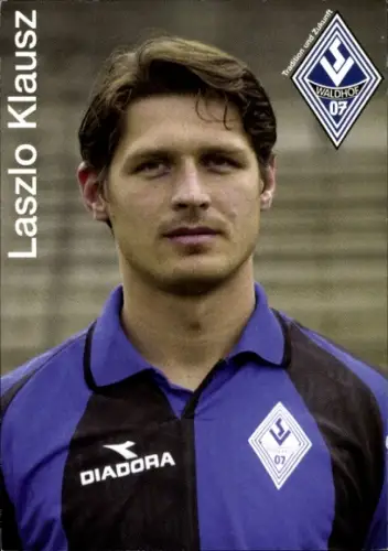 Autogrammkarte Fußballer Laszlo Klausz, SV Waldhof Mannheim 07, Autogramm
