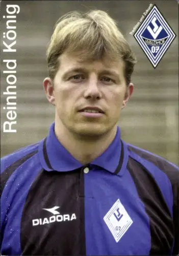Autogrammkarte Fußballer Reinhold König, SV Waldhof Mannheim 07, Autogramm