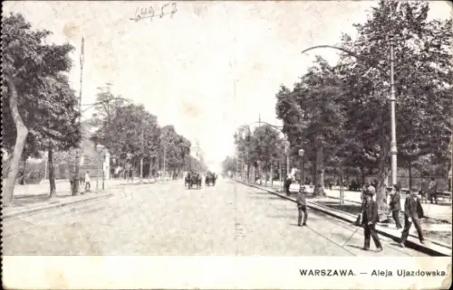 Ak Warszawa Warschau Polen, Ujazdowska-Allee