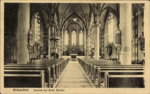 Ak Birkenfeld Nahe, Inneres der katholischen Kirche