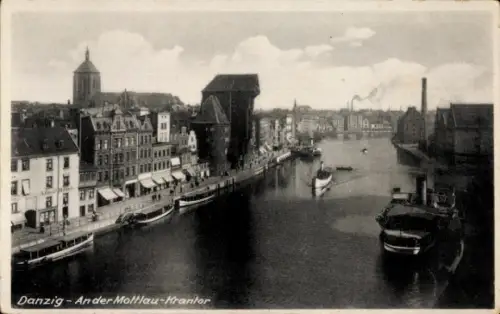 Ak Gdańsk Danzig, Mottlau, Krantor