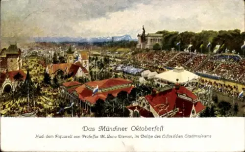 Künstler Ak Diemer, Zeno M., München Bayern, Oktoberfest