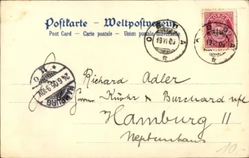 Litho Doppelschrauben-Dampfer Meteor, HAPAG