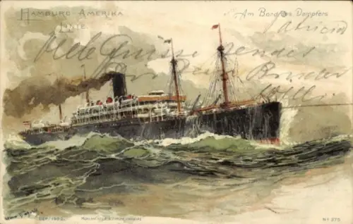 Künstler Litho Dampfer Patricia, HAPAG