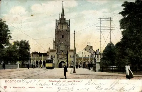 Ak Hansestadt Rostock, Kröpeliner Tor, Neue Brücke