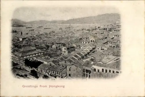 Ak Hongkong China, Gesamtansicht