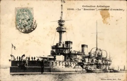 Ak französisches Linienschiff Brennus, Kriegsschiff