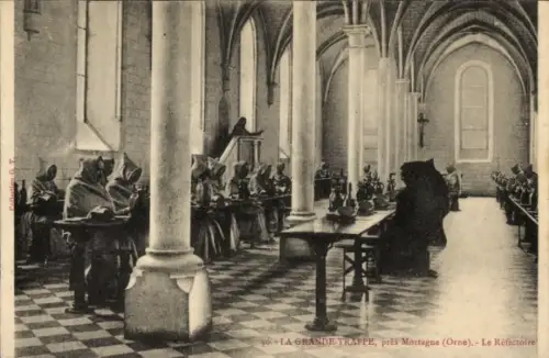 CPA Orne, Grande Trappe, Le Réfectoire