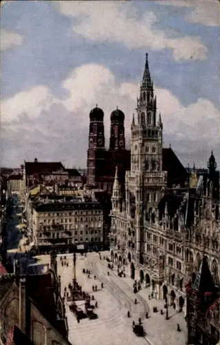 Ak München, Marienplatz, Rathaus