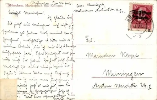 Ak München, Marienplatz, Rathaus