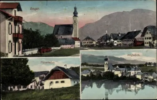 Ak Höglwörth Anger im Rupertiwinkel Oberbayern,  Mayerhofen, Höglwörth, Landschaft, Kirche, Gebäu