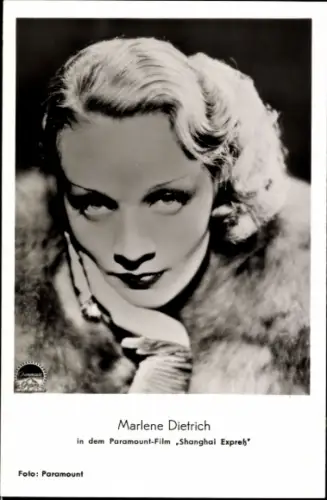 Ak Schauspielerin Marlene Dietrich, Portrait, Paramount Film Shanghai Express