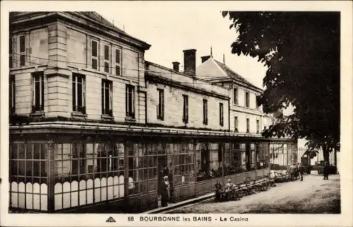 Ak Bourbonne les Bains Haute Marne,  von  Le Casino,  Architektur, schwarz-weiß