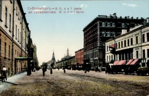 CPA Saint-Pétersbourg Russie, W. O. 6 et 7 lignes