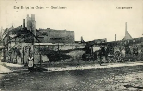 Ak Gussew Gumbinnen Ostpreußen, Königstraße