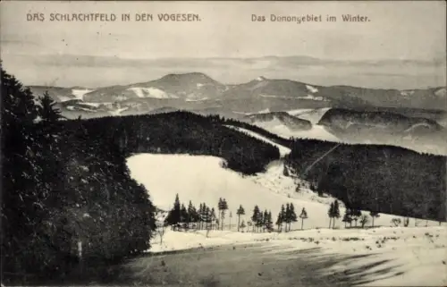 Ak Le Donon Hohe Donne Elsass Bas Rhin, Schlachtfeld in den Vogesen, Winter, 1. WK