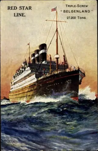 Künstler Ak Dampfer Belgenland, Red Star Line