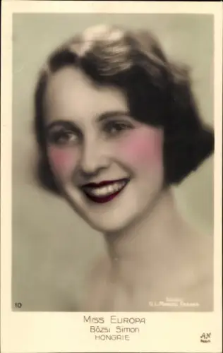CPA Miss Europa, Bozsi Simon, Hongrie