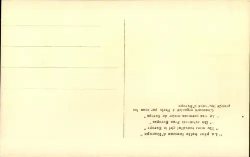 Ak Miss Europa, Bozsi Simon, Hongrie, Frauenportrait