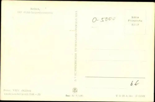 Ak Erfurt in Thüringen, HO Gildehaus Gaststätte