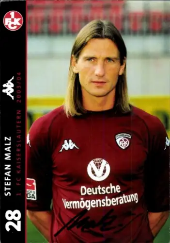 Autogrammkarte Stefan Malz, 1. FC Kaiserslautern, Portrait, Autogramm
