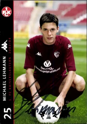 Autogrammkarte Michael Lehmann, 1. FC Kaiserslautern, Portrait, Autogramm