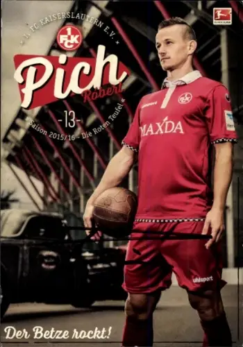 Autogrammkarte Robert Pich, 1. FC Kaiserslautern, Portrait, Autogramm
