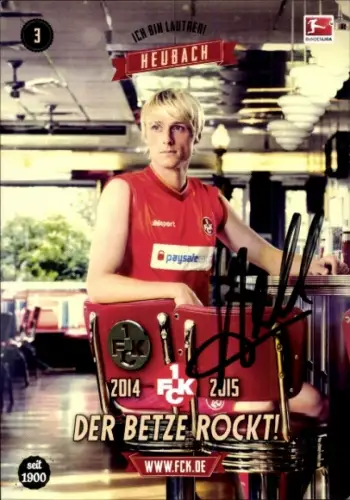 Autogrammkarte Tim Heubach, 1. FC Kaiserslautern, Portrait, Autogramm