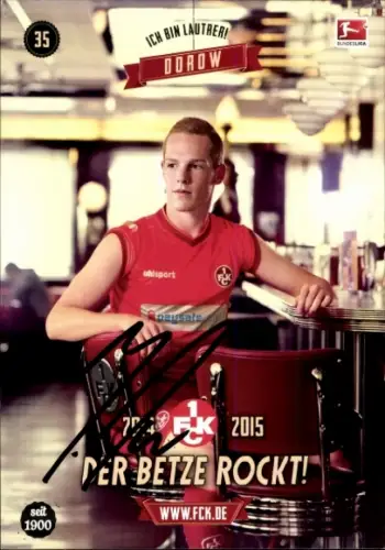 Autogrammkarte Jan-Lucas Dorow, 1. FC Kaiserslautern, Portrait, Autogramm
