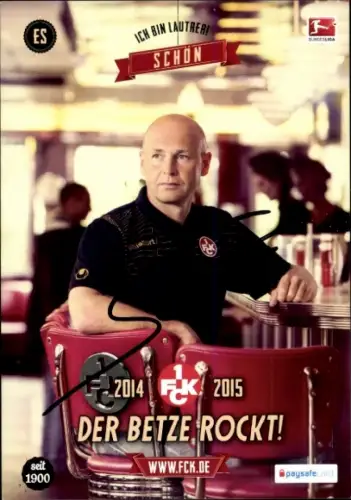 Autogrammkarte Erik Schön, Physiotherapeut, 1. FC Kaiserslautern, Portrait, Autogramm