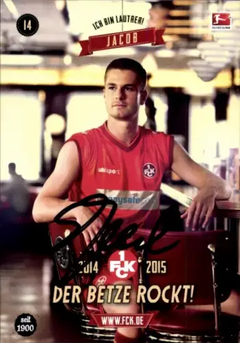 Autogrammkarte Sebastian Jacob, 1. FC Kaiserslautern, Portrait, Autogramm