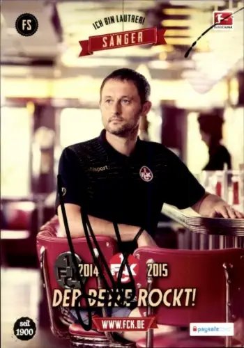 Autogrammkarte Frank Sänger, Physiotherapeut, 1. FC Kaiserslautern, Portrait, Autogramm