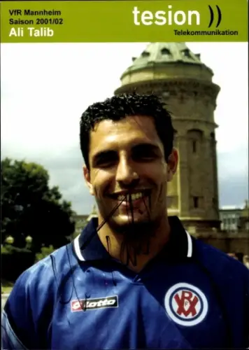 Autogrammkarte Fußballer Ali Talib, VfR Mannheim, Autogramm