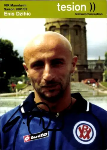 Autogrammkarte Fußballer Enis Dzihic, VfR Mannheim, Autogramm