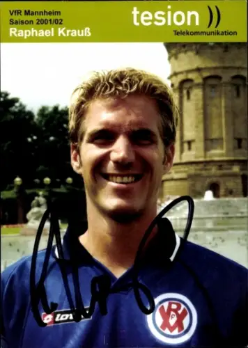 Autogrammkarte Fußballer Raphael Krauß, VfR Mannheim, Autogramm
