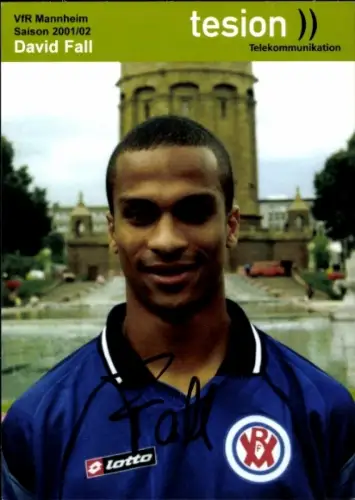 Autogrammkarte Fußballer David Fall, VfR Mannheim, Autogramm