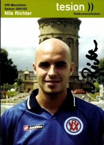 Autogrammkarte Fußballer Nils Richter, VfR Mannheim, Autogramm