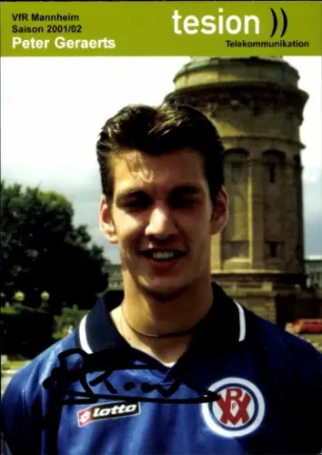 Autogrammkarte Fußballer Peter Geraerts, VfR Mannheim, Autogramm
