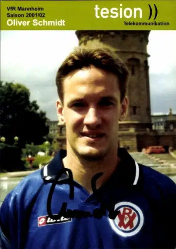 Autogrammkarte Fußballer Oliver Schmidt, VfR Mannheim, Autogramm