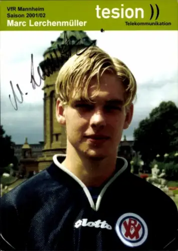 Autogrammkarte Fußballer Marc Lerchenmüller, VfR Mannheim, Autogramm